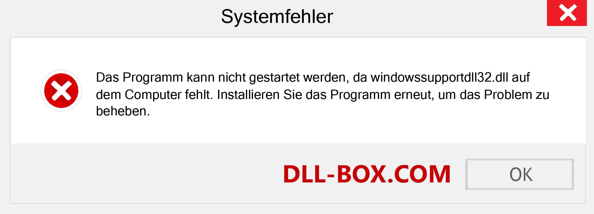 windowssupportdll32.dll-Datei fehlt?. Download für Windows 7, 8, 10 - Fix windowssupportdll32 dll Missing Error unter Windows, Fotos, Bildern