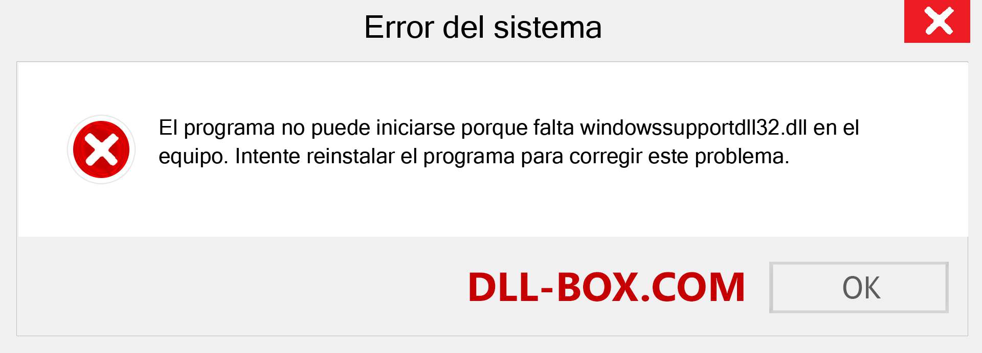 ¿Falta el archivo windowssupportdll32.dll ?. Descargar para Windows 7, 8, 10 - Corregir windowssupportdll32 dll Missing Error en Windows, fotos, imágenes